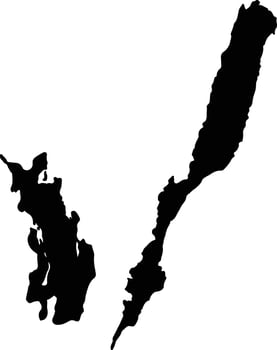 Maluku Tenggara Indonesia silhouette map vector