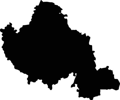 Mandya India silhouette map vector