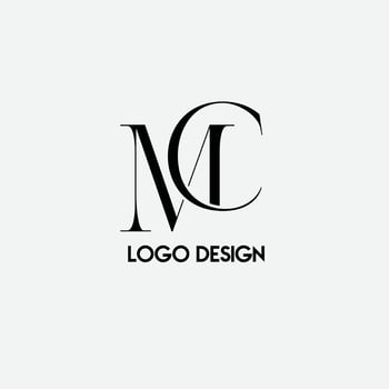 MC initial logo design brand vector