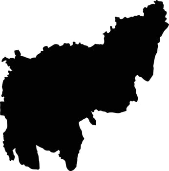 Maulvibazar Bangladesh silhouette map vector