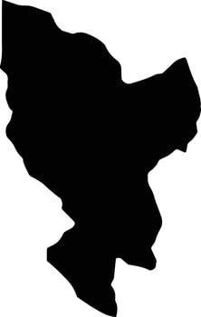 Mella Dominican Republic silhouette map vector