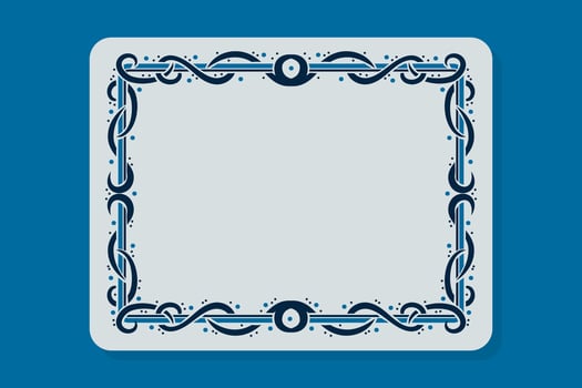 blue decorative line frame vector