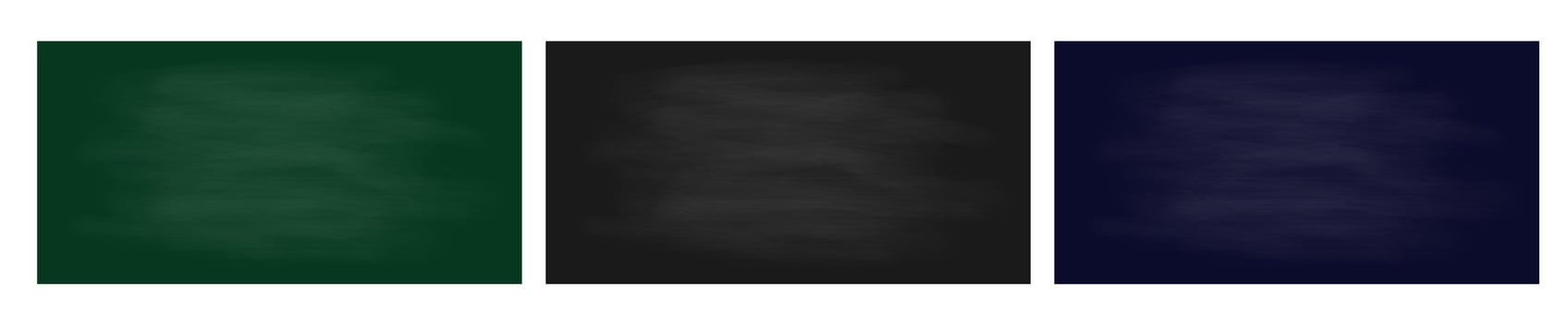 Set of Realistic Chalkboard Texture Background for School, Menu. Black Dirty Wooden Board for Chalk Drawing. 3D Blackboard Design for Kids Education Classroom or Menu Restaurant. Digital Illustration. vector