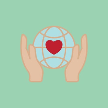 Love the world icon perfect for nature awareness events and global peace visuals vector