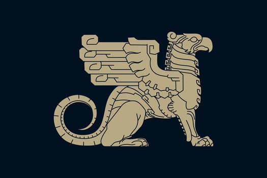 illustration of a griffin with ethnic ornaments vector
