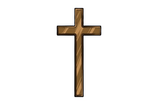 Wooden cross illustration vector