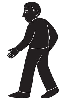 Silhouette of a man turning back slightly as if looking at someone leaving vector