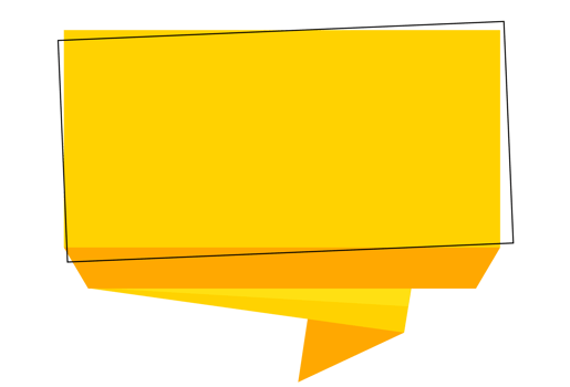 Yellow 3D Origami Fold Label Tag with Shadow Effect for Price and Offer Highlights png