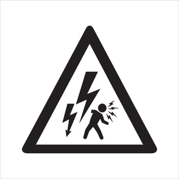 Electrical Hazard icon with white background vector