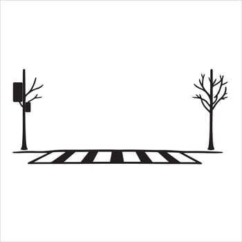Pedestrian Crossing with white background vector