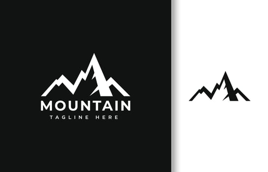 SIMPLE MOUNTAIN LOGO WITH TAGLINE vector