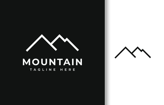 Simple mountain business logo design template vector