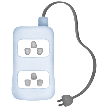 Three prong plug hand drawn transparency illustration png