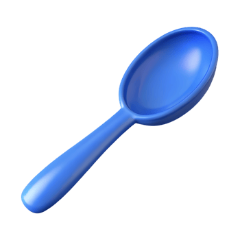 Blue plastic spoon 3d icon. png