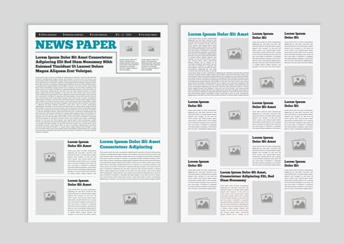 Editable newspaper layout template design vector