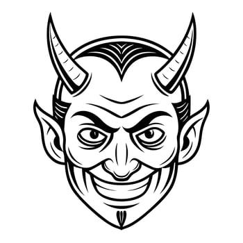 Scary Demonic Mask Silhouette Icon vector