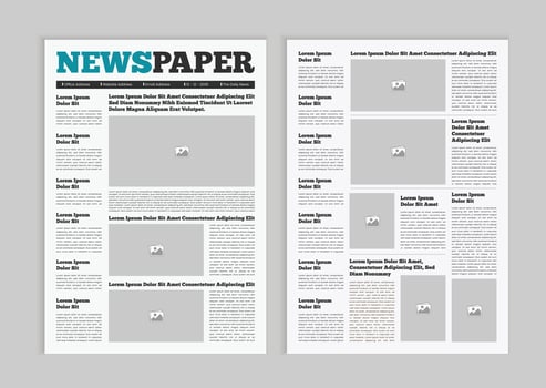 Newspaper layout template or magazine design vector