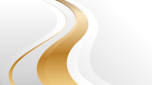 Abstract Minimalist white and gold luxury wave background. Modern wallpaper vector