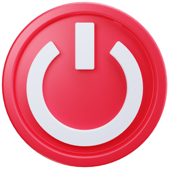 3D Icon Red Power Button png