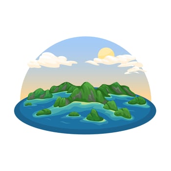 Raja Ampat Island In Papua, Indonesia Travel Destination Illustration vector
