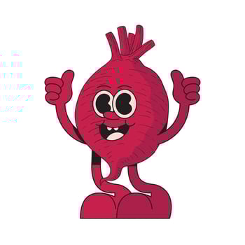 Beet mascot logo retro character cartoon icon illustration vector