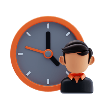 Personal Schedule 3D Icon. Time management with person 3d icon png