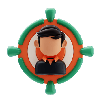 Headhunting 3D Icon. Employee selection target 3d icon png