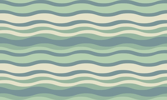 Serene wavy stripes in calming pastel greens and blues. Perfect for backgrounds, website design, textiles, or packaging. This abstract, seamless pattern evokes feelings of peace and tranquility. vector