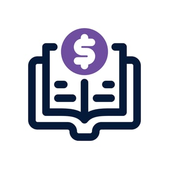 financial literacy dual tone icon. Sleek and modern icon for websites and mobile apps. vector