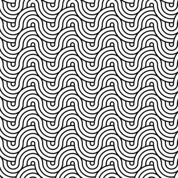 Black and white Japanese themed circular pattern design vector