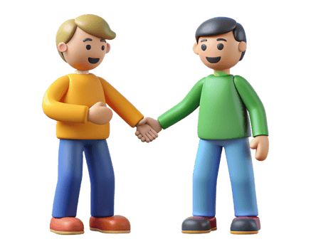 3d style design of man white skin hand shake agreement for web, banner, poster, print png