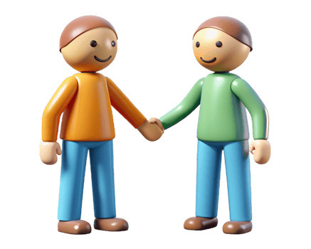 3d style design of man white skin handshake agreement for web, banner, poster, print png