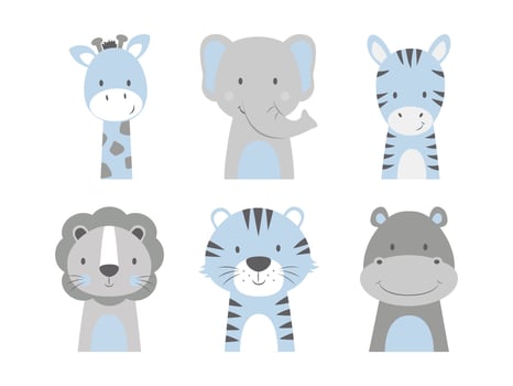 Wild animals collection vector