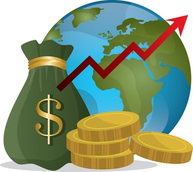 Global Economy and Money Business Concept International Finance and Economic Growth Illustration vector