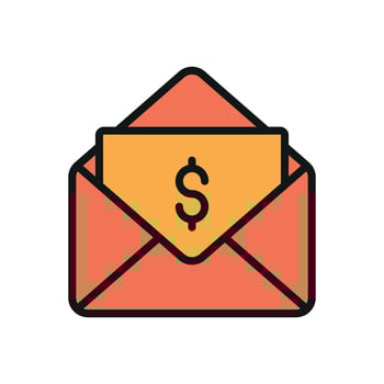 Envelope icon for email apps message alerts and communication tools vector
