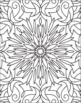 Flower Mandala Full Page Coloring Sheet for Adults. Mandala Flower Coloring Page vector