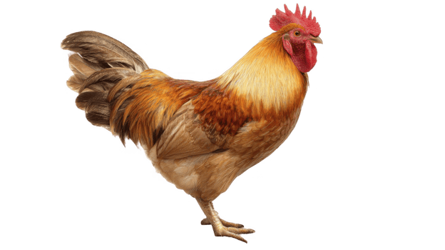 Proud rooster standing with transparent background png