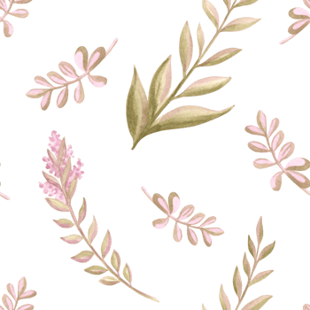 Violet soft flower twigs with leaves seamless watercolor pattern. Cute hand drawn illustration of wildflower nature botanical elements. Spring background of floral sprigs meadow and field plant. png