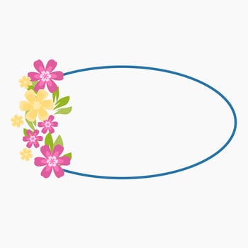 Round frame with decorative floral border clipart illustration vector