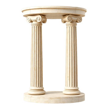 A white column with two columns on top png