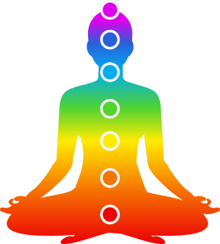 Person in yoga lotus position, Seven Chakras illustration png