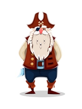 Cartoon pirate and corsair character with beard vector