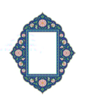 Ornate floral frame border design islamic persian style vector