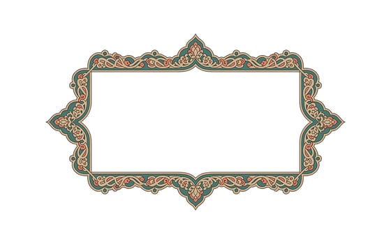 Ornate islamic floral frame border design element vector