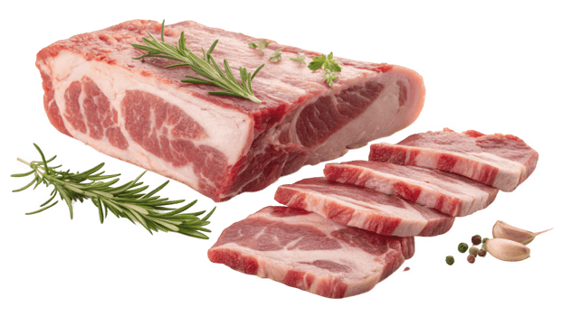 Fresh Pork Meat Rosemary Garlic png
