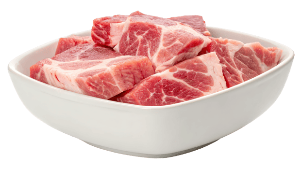 Fresh Diced Pork Chunks Bowl png