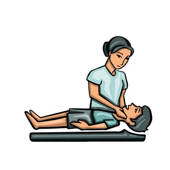 Symbol massage, medical examination color illustration vector