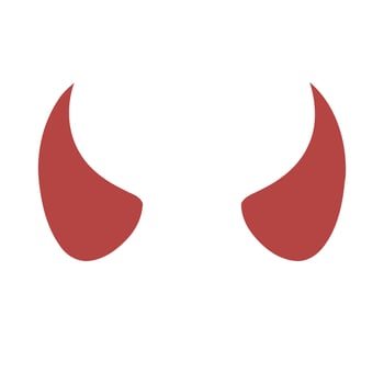 Simple Red Devil Horns Isolated on White Background Ideal for Halloween or Themed Party Decorations and Graphic Design Projects vector