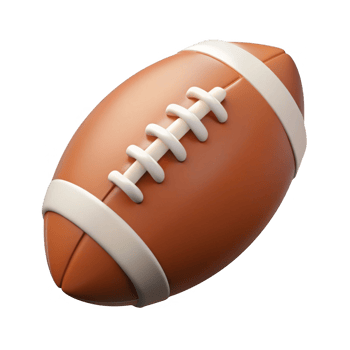 3d rendered american football isolated on transparent background png