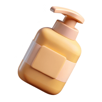 Peach colored soap dispenser bottle isolated on transparent background png